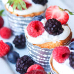 Berries and Cream Angel Food Cupcakes