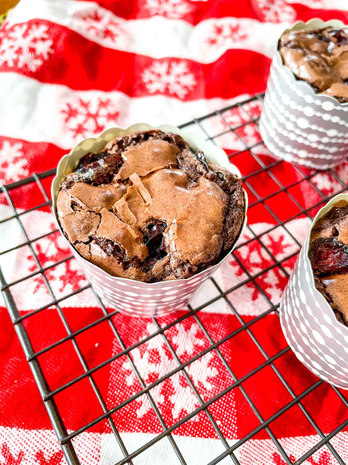 Chocolate Brownie Cranberry Muffins