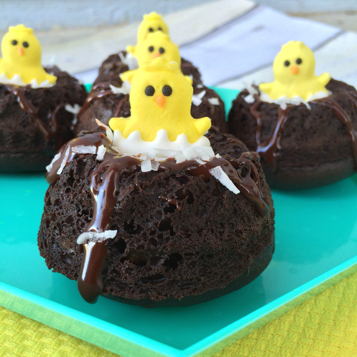 Caramel Chocolate Mini Bundt Cakes