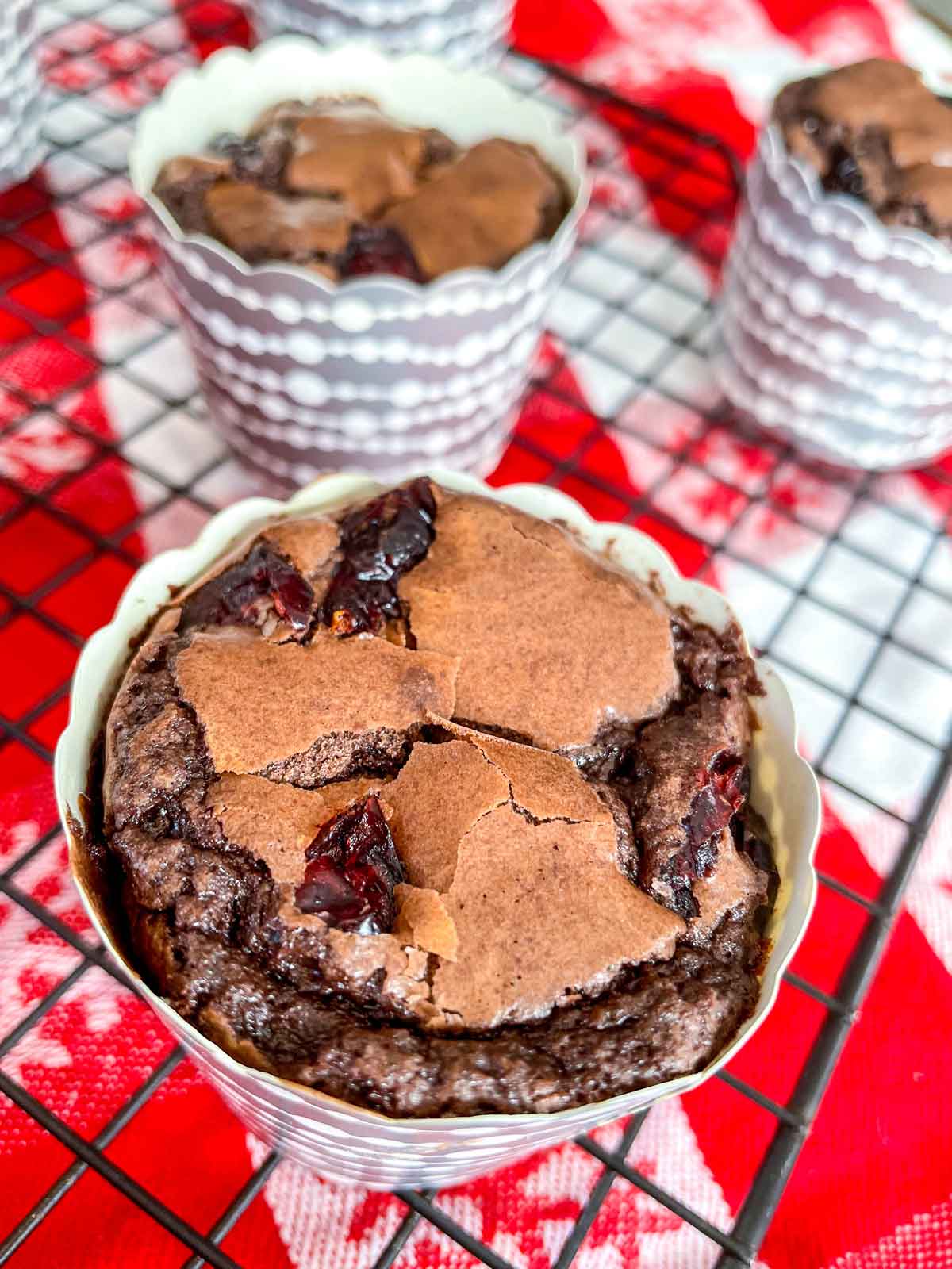 Chocolate Brownie Cranberry Muffins