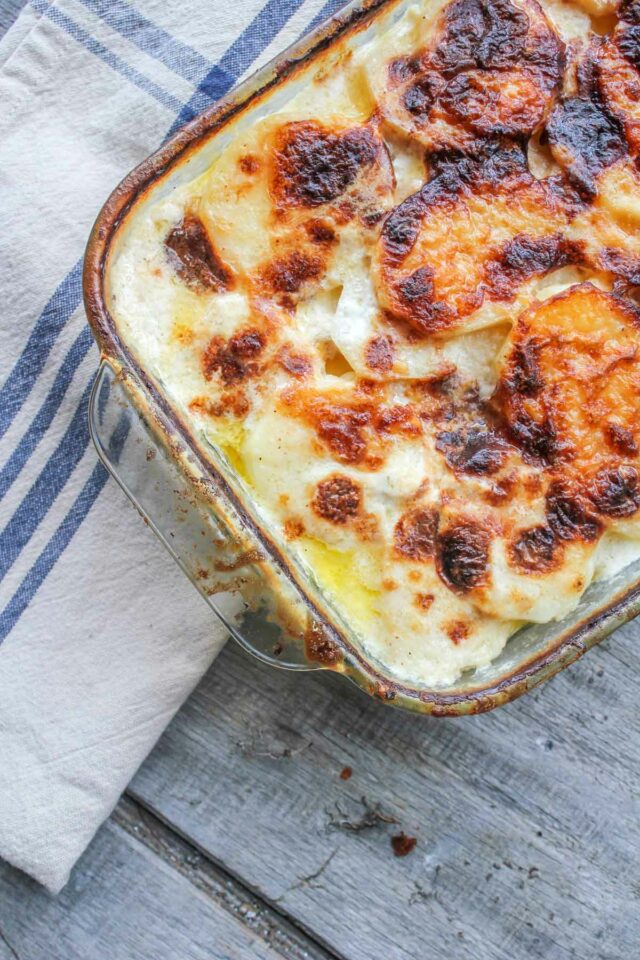 Easy Scalloped Potatoes Side Dish - Seasoned with Nutmeg!