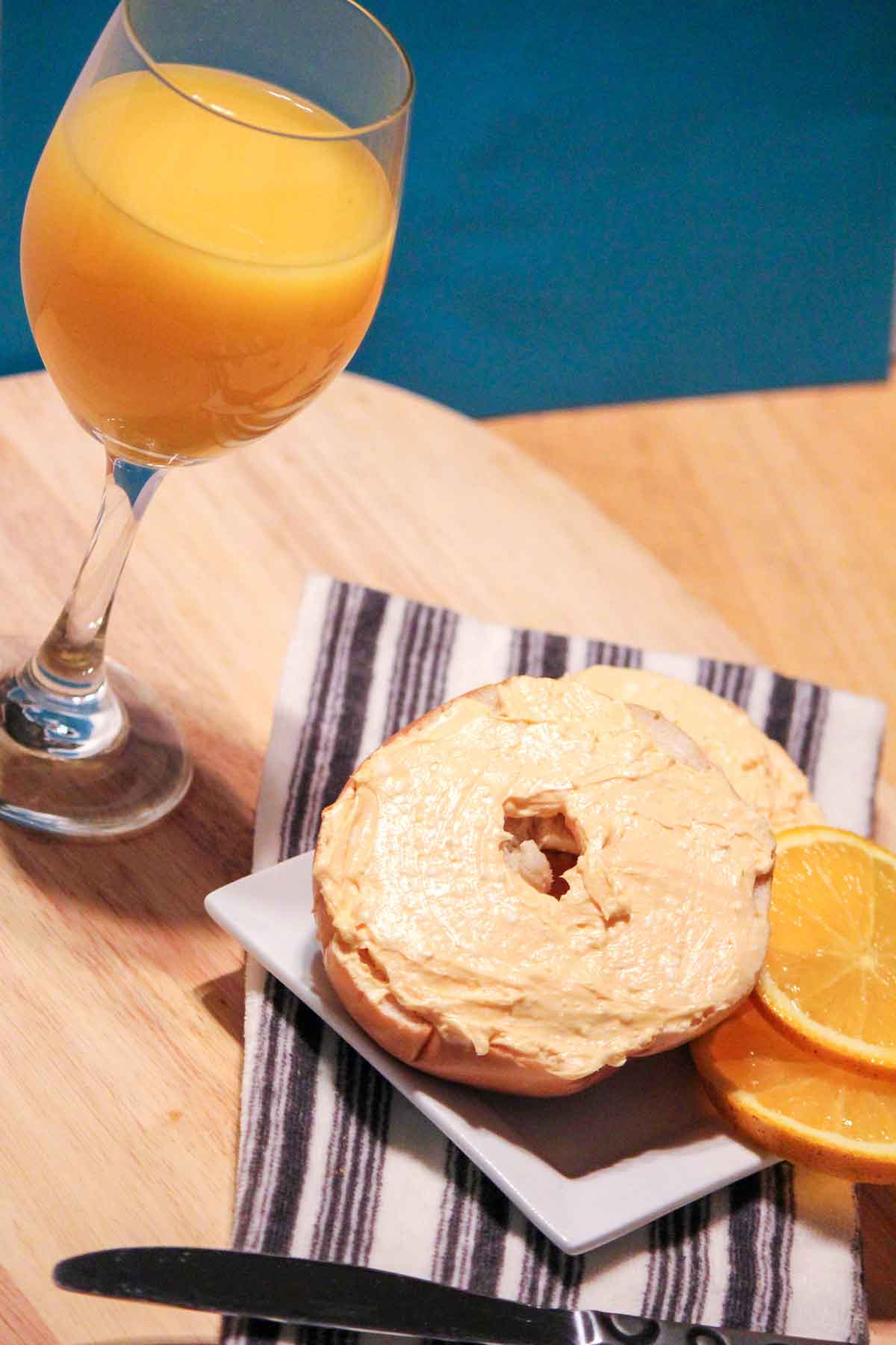 Mimosa Cream Cheese Spread for Bagels or Toast