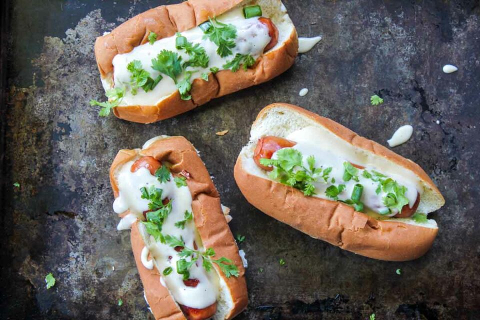 Queso Kielbasa Dogs Fun for Summer BBQs Kick Up a Classic Hot Dog