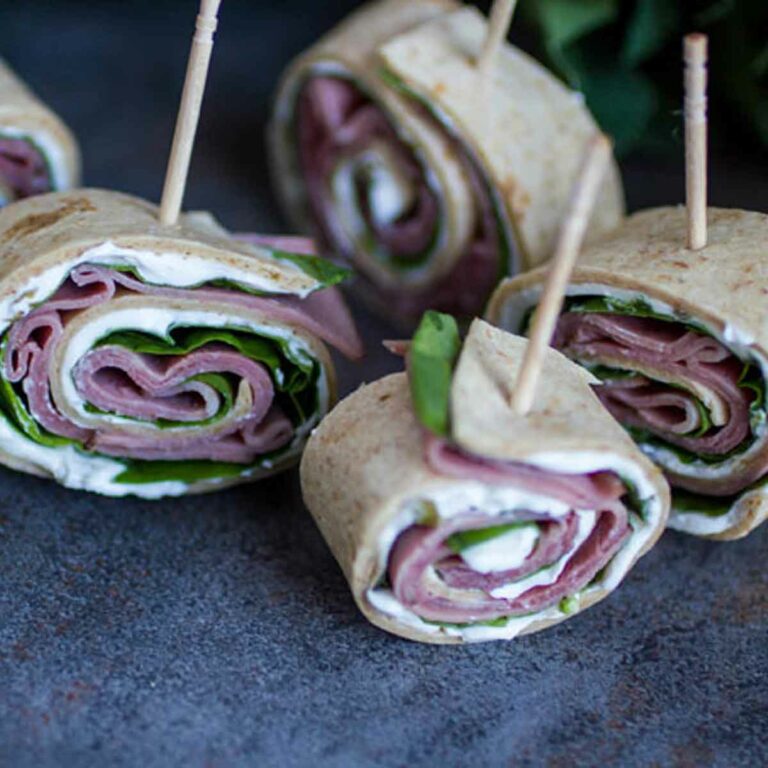 Roast Beef and Spinach Whole Wheat Wraps (Pinwheels)