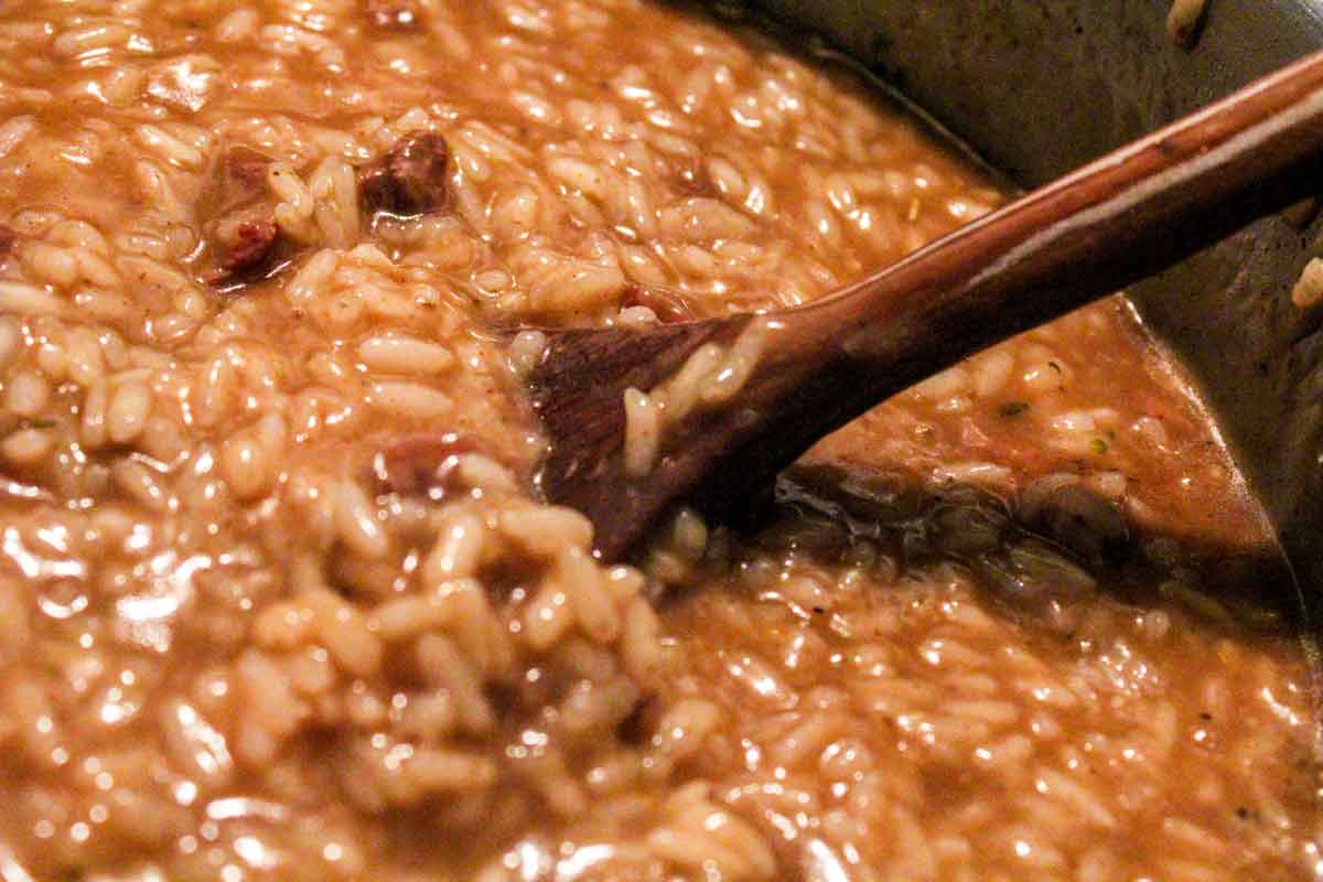 Italian Beef Risotto Cooking in a Pan  Italian Beef Risotto Italian Beef Risotto 4