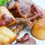 easy bacon and sea scallops pinterest image