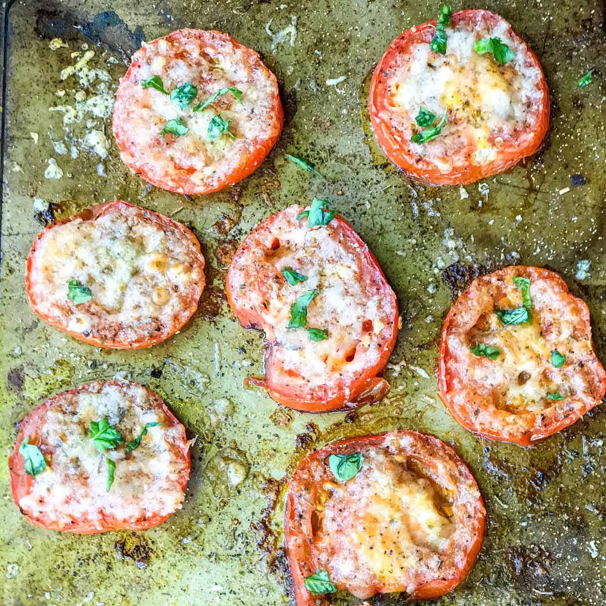 Garlic Cheese Oven Baked Tomatoes