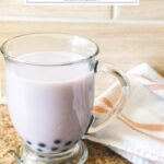 Easy Blueberry Bubble Milk Tea Pinterest Pin with Text
