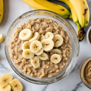homemade peanut butter and banana oatmeal featured image