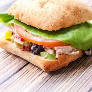 Mediterranean Turkey Salad Sandwich Featured Image