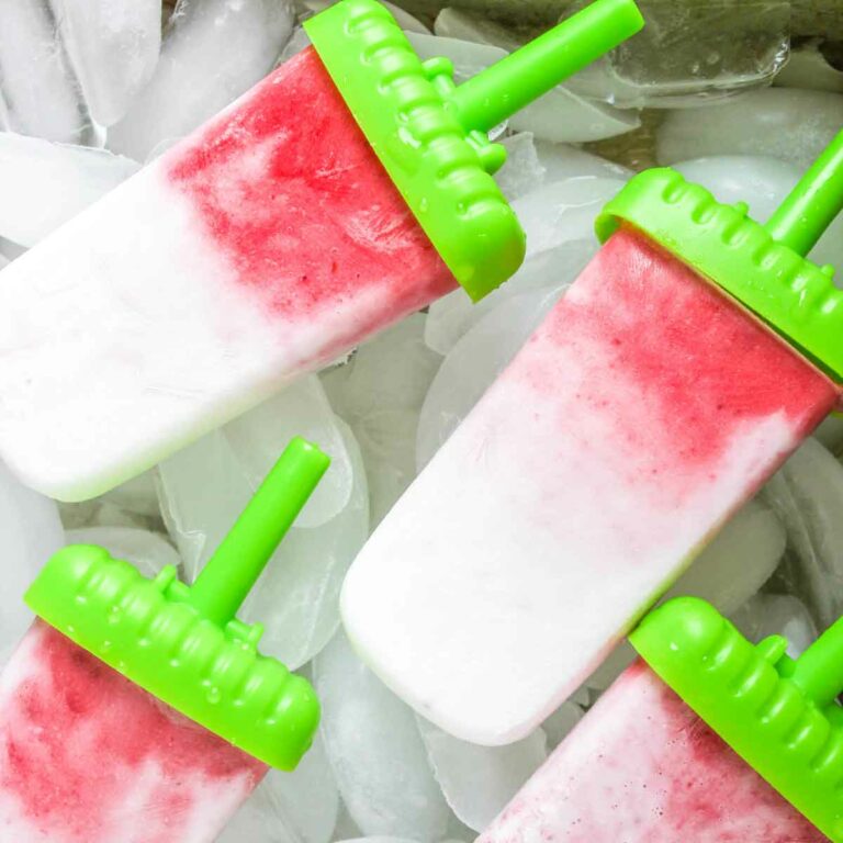 Strawberry Coconut Popsicles